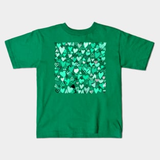 GREEN HEARTS Kids T-Shirt